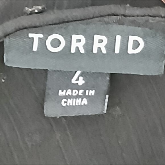 torrid Chiffon Rainbow Clip Dot Smocked Waist Extreme High Low Top Size 4X - Picture 6 of 6